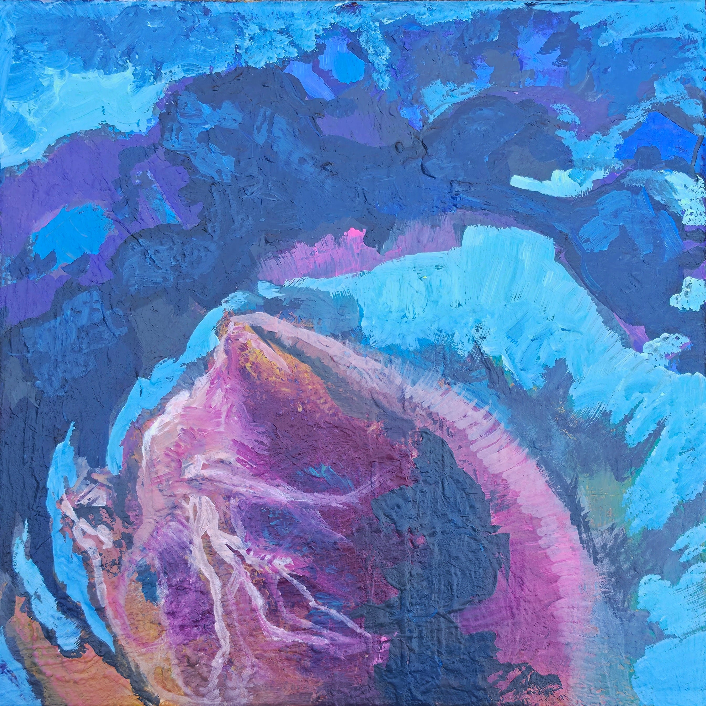 Original Abstract Painting, Professional Acrylic, Stretched Canvas, 12 x 12
